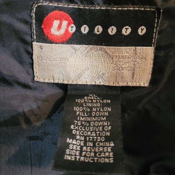 VNTG Utility Down Vest XL Army Green Black Quilted Puffer Survivalist Gorpcore - Picture 7 of 9